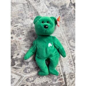 1997 TY Beanie Baby Erin Lucky Shamrock Green Bear Rare with Tag Errors